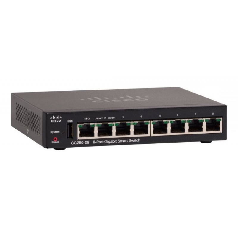 Коммутатор Cisco SB SG250-08-K9-EU